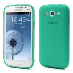 Slim Matte Samsung Galaxy Grand I9082 I9080 TPU Gel Case w/ Anti-dust Plug - Green