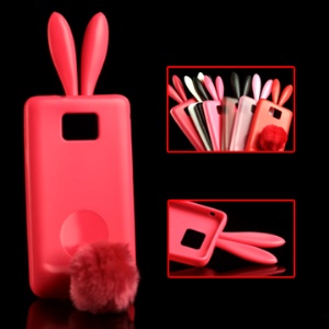 Vivid Rabbit TPU Case with Soft Velvet Mini Holder for Samsung I9100 Galaxy S 2