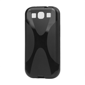 Premium X Shape TPU Gel Case for Samsung Galaxy S 3 / III I9300 I747 L710 T999 I535 R530 - Black