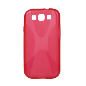 Premium X Shape TPU Gel Case for Samsung Galaxy S 3 / III I9300 I747 L710 T999 I535 R530 - Red