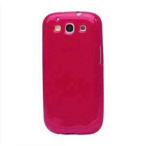 Glittery Powder TPU Skin Case for Samsung Galaxy S 3 / III I9300 I747 L710 T999 I535 R530 - Red