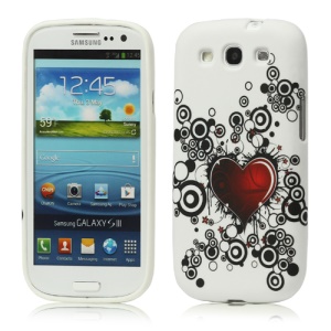 Red Heart TPU Gel Case for Samsung Galaxy S 3 / III I9300 I747 L710 T999 I535 R530
