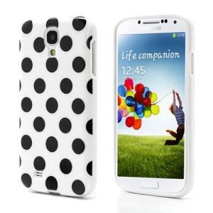 Polka Dots TPU Gel Case for Samsung Galaxy S IV S4 i9500 i9505 - Black Dots / White