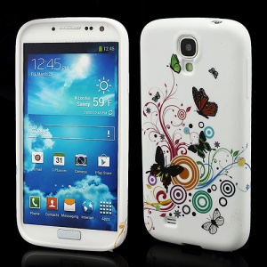 Colorized Butterflies Circle TPU Gel Cover for Samsung Galaxy S IV S4 i9500 i9505