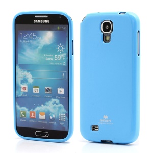 Mercury Glittery Powder Soft Gel TPU Case for Samsung Galaxy S IV S 4 i9500 i9502 i9505 - Light Blue