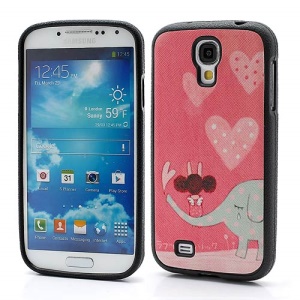 Elephant &amp; Girl Pink Protective TPU Skin Case for Samsung Galaxy S IV S4 i9500 i9502 i9505