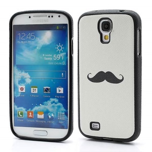 Mustache Pattern TPU Gel Case Shell for Samsung Galaxy S IV S4 i9500 i9502 i9505 - White