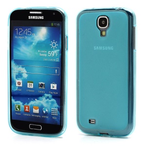 Double-side Frosted Pudding Jelly TPU Case with Packaging Bag for Samsung Galaxy S4 i9500 i9502 i9505 - Baby Blue
