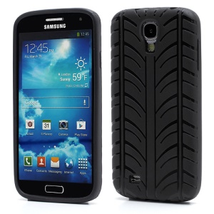 Tire Tread Pattern TPU Jelly Case for Samsung Galaxy S IV S4 i9500 i9502 i9505 - Black