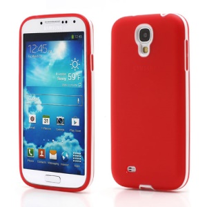 2 in 1 Plastic Frame TPU Cover for Samsung Galaxy S IV S4 i9500 SPH-L720 - White / Red