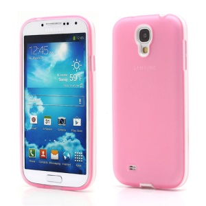 2 in 1 Plastic Frame TPU Case for Samsung Galaxy S IV S4 i9500 SCH-R970 - White / Pink