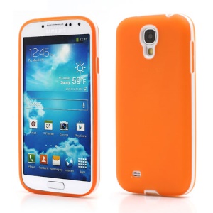 2 in 1 Plastic Frame TPU Case for Samsung Galaxy S4 i9500 SCH-R970 - White / Orange