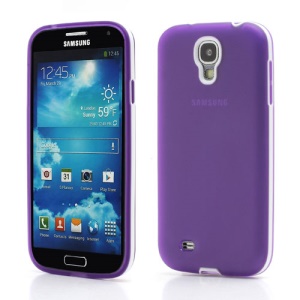 2 in 1 Plastic Frame Gel TPU Cover for Samsung Galaxy S4 SGH-M919 i9500 - White / Purple