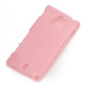 Glossy Pure Color TPU Candy Gel Cover Case for Sony Xperia Sola MT27i Pepper - Pink