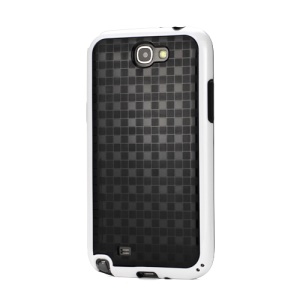 Glossy Square TPU Case for Samsung Galaxy Note 2 / II N7100 - Black / White