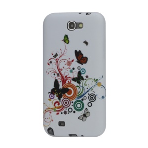 Butterfly Circle TPU Case Cover Shell for Samsung Galaxy Note 2 / II N7100