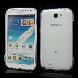 Folio Flip TPU Book Case Cover for Samsung Galaxy Note 2 / II N7100 - Transparent