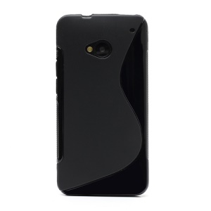 S-Curve TPU Gel Case Cover for HTC One M7 801e - Black