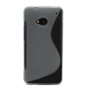 S-Curve TPU Gel Case Cover for HTC One M7 801e - Grey