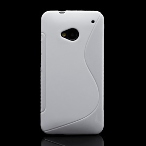 S-Curve TPU Gel Case Cover for HTC One M7 801e - White