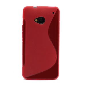 S-Curve TPU Gel Case Cover for HTC One M7 801e -Red