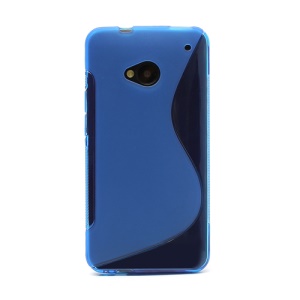 S-Curve TPU Gel Case Cover for HTC One M7 801e - Blue