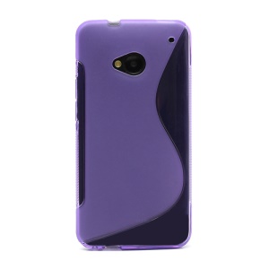 S-Curve TPU Gel Case Cover for HTC One M7 801e - Purple
