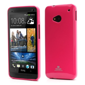 Mercury Pearl Jelly TPU Case Cover for HTC One M7 801e - Rose