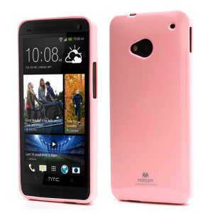 Mercury Pearl Jelly TPU Case Shell for HTC One M7 801e - Pink