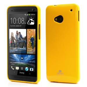 Mercury Pearl Jelly TPU Case Shell for HTC One M7 801e - Yellow