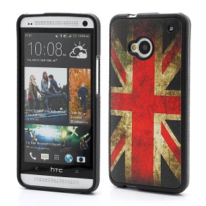 Vintage Union Jack Flag TPU Cover Case for HTC One M7 801e
