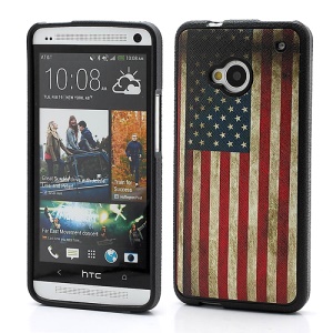 Retro USA American Flag TPU Skin Case for HTC One M7 801e