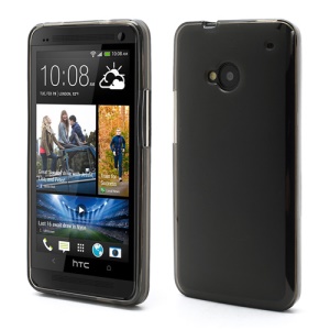 Double-side Frosted Pudding Jelly TPU Case for HTC One M7 801e - Translucent Grey
