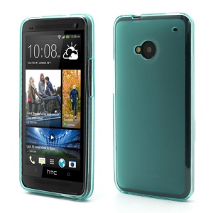 Double-side Frosted Pudding Jelly TPU Case for HTC One M7 801e - Translucent Baby Blue