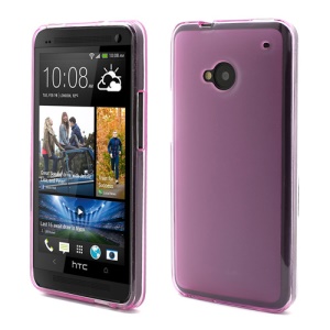 Double-side Frosted Pudding Jelly TPU Case for HTC One M7 801e - Translucent Purple