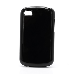 Solid Glossy TPU Case Cover for BlackBerry Q10 - Black