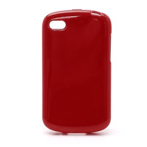Solid Glossy TPU Case Shell for BlackBerry Q10 - Red