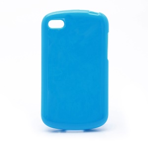Solid Glossy TPU Case Shell for BlackBerry Q10 - Blue