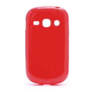 Glossy Candy Jelly TPU Case Cover for Samsung Galaxy Fame S6810 - Red