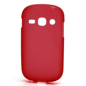 Frosted Flexible TPU Jelly Case Cover for Samsung Galaxy Fame S6810 - Red