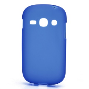 Frosted Flexible TPU Jelly Case Cover for Samsung Galaxy Fame S6810 - Blue