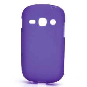 Frosted Flexible TPU Jelly Case Cover for Samsung Galaxy Fame S6810 - Purple