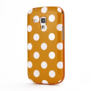 Pokla Dots TPU Case Cover for Samsung Galaxy S Duos S7562 - White / Orange