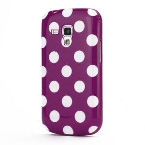 Pokla Dots TPU Case Cover for Samsung Galaxy S Duos S7562 - White / Purple
