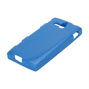 Candy Glossy TPU Gel Case for Sony Xperia U ST25a / ST25i Kumquat - Blue