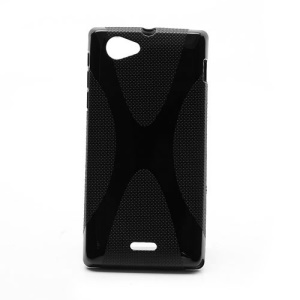 X-Line Soft TPU Gel Case Accessories for Sony Xperia J ST26i ST26a - Black