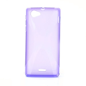 X-Line Soft TPU Gel Case Accessories for Sony Xperia J ST26i ST26a - Purple