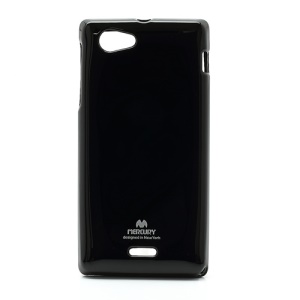 Mercury Glittery Powder Gel TPU Case for Sony Xperia J ST26i ST26a - Black