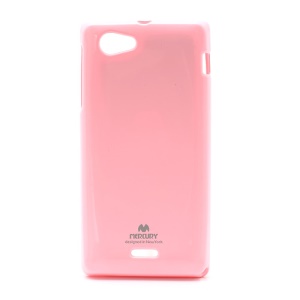 Mercury Glittery Powder Gel TPU Case for Sony Xperia J ST26i ST26a - Pink