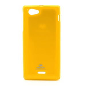 Mercury Glittery Powder Gel TPU Case for Sony Xperia J ST26i ST26a - Yellow